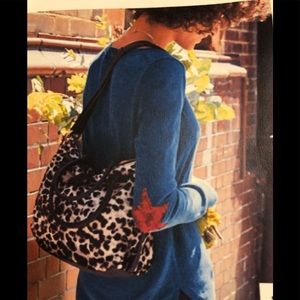 Boden sweater red star shaped elbow patch